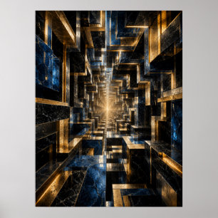 Oneindige Kubus Tunnel Poster -