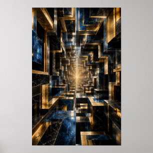 Oneindige Kubus Tunnel Poster