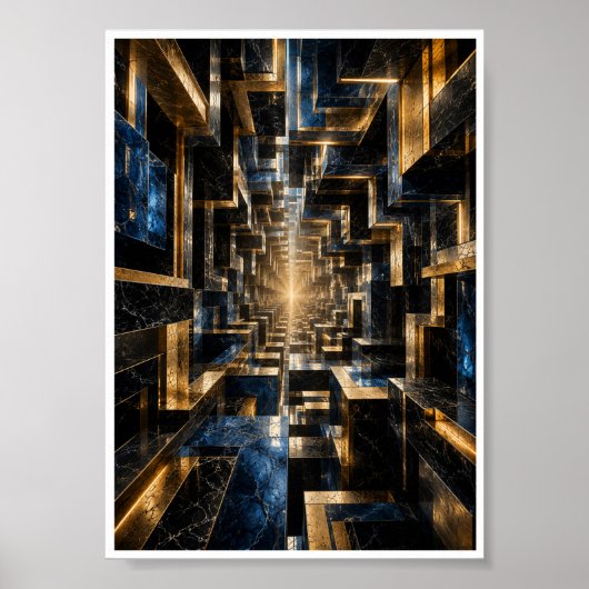Oneindige Kubus Tunnel Poster (Voorkant)