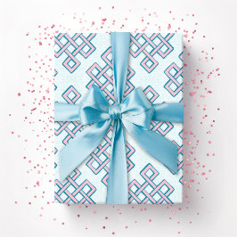 Oneindige Lattice Knoop Textuur in Roze en Aqua Cadeaupapier