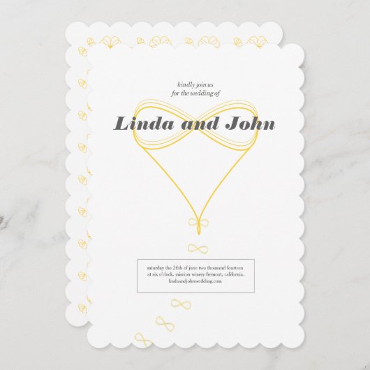 Oneindige liefde bruiloft uitnodiging (Voorkant / Achterkant)