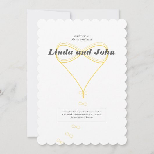 Oneindige liefde bruiloft uitnodiging (Voorkant)