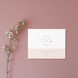 Oneindige Liefde Dubbel Geluk Witte Blush Bruiloft Gastenboek