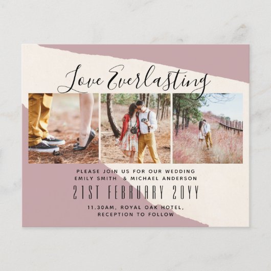Oneindige Liefde FOTO COLLAGE Trouwfeest Uitnodigi Flyer (Voorkant)