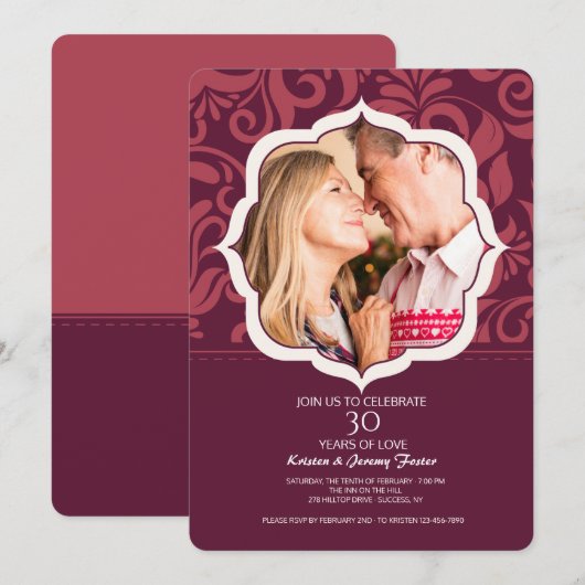 Oneindige Liefde Foto Uitnodiging (Voorkant / Achterkant)