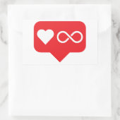 ONEINDIGE LIEFDE (Instagram houdt van melding) Rechthoekige Sticker (Tas)