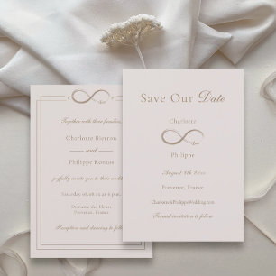 Oneindige Liefde Licht Roze Save Our Date Trouw  Kaart