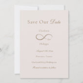 Oneindige Liefde Licht Roze Save Our Date Trouw  Kaart (Voorkant)