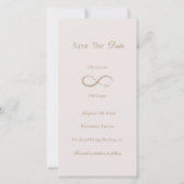 Oneindige Liefde Licht Roze Save The Date Trouwdag (Voorkant)