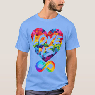 ONEINDIGE LIEFDE LIEFDE PUZZEL LGBTQIA jongen T-shirt
