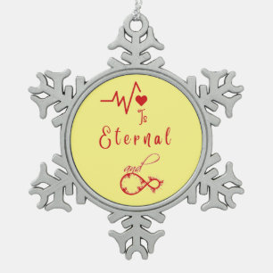 Oneindige Liefde Pewter Sneeuwvlok Ornament