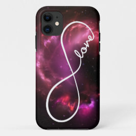 oneindige liefde - roze nebula iPhone 11 hoesje