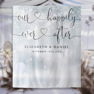 Oneindige Liefde Script Winter Huwelijksfoto Achte Wandkleed