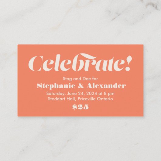 Oneindige Liefde Stag en Doe Ticket (Achterkant)