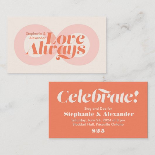 Oneindige Liefde Stag en Doe Ticket (Voorkant / Achterkant)