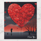 Oneindige Liefde: Valentijn Wijnlabel Wijn Etiket (Enkel label)