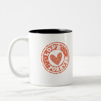 Oneindige Liefde Vintage Vervaaide Hart Koffiemok Tweekleurige Koffiemok