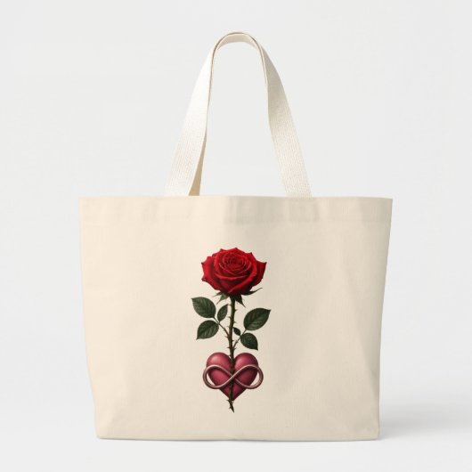 Oneindige Liefdesroos Grote Tote Bag (Voorkant)