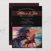 Oneindige lucht romantische waterverf paarden  kaart (Voorkant / Achterkant)