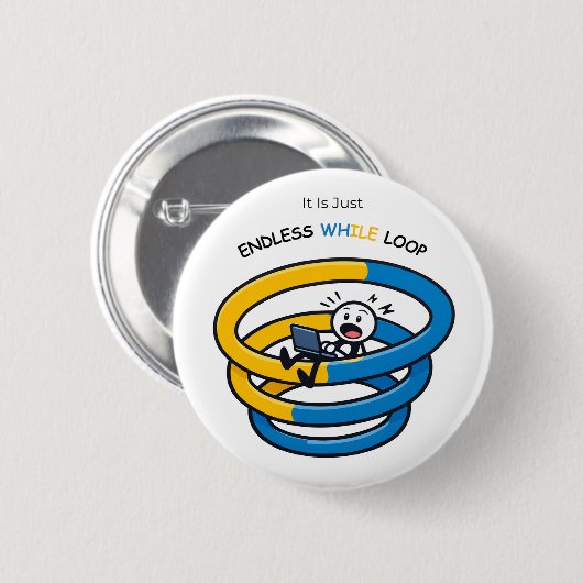 Oneindige Lus Bewuste Python Ontwikkelaar | Knop Ronde Button 5,7 Cm (Voorkant /achterkant)