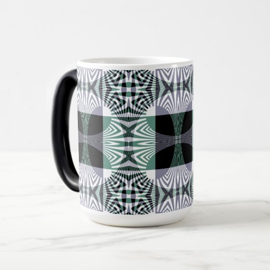 Oneindige Mirage van Four-Petal Glass Shine Mandal Magische Mok (Voorkant links)