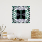 Oneindige Mirage van Four-Petal Glass Shine Mandal Poster (Keuken)