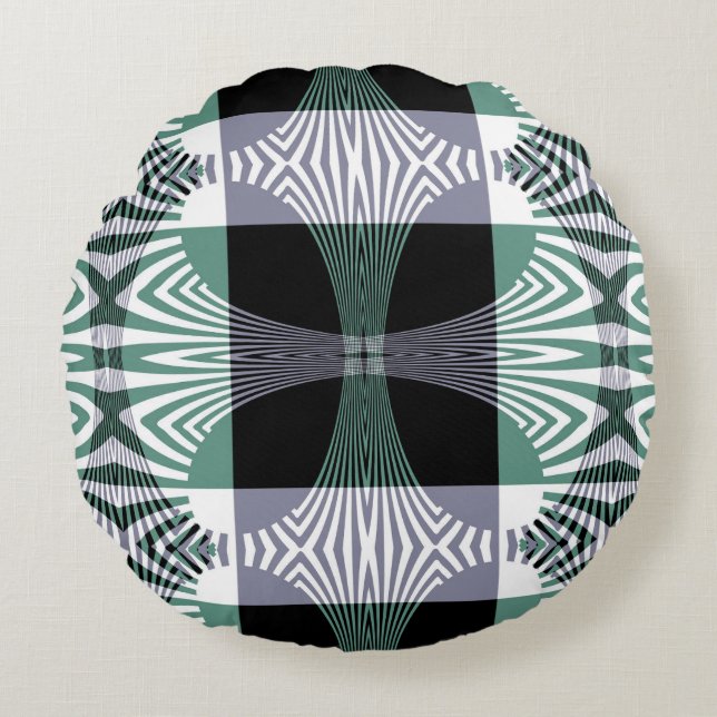 Oneindige Mirage van Vier-Petal Opal Mandala Rond Kussen (Voorkant)