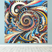 Oneindige mogelijkheden Abstracte droomspiraal Canvas Afdruk (Insitu (Houten vloer))