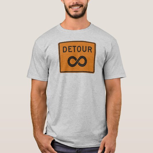 Oneindige omwegen teken fietsen t-shirt (Voorkant)