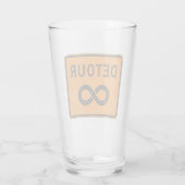 Oneindige omwegen teken wielrennen glas (Achterkant)