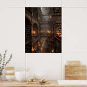 Oneindige Oude Archiefhal Poster (Keuken)