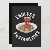 Oneindige Pastabilities Grappige Pasta Spaghettili Kaart (Voorkant / Achterkant)