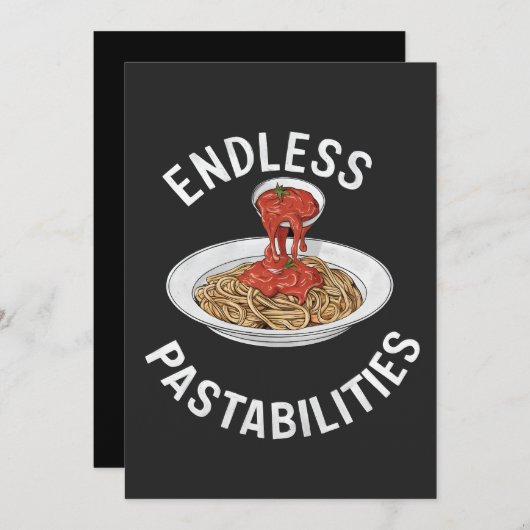 Oneindige Pastabilities Grappige Pasta Spaghettili Kaart (Voorkant / Achterkant)