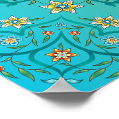 Oneindige pracht, Mehndi Green Bloemenkunst Poster (Hoek)