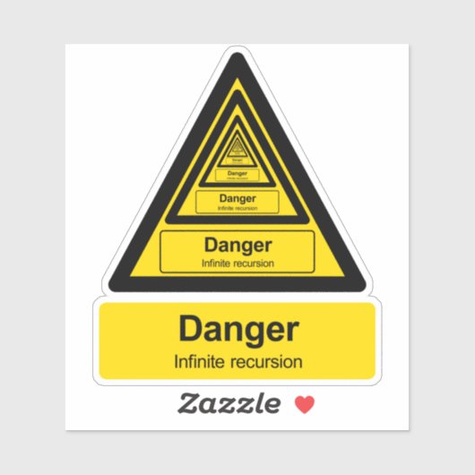 Oneindige recursie waarschuwingsteken sticker (Vel)