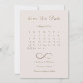 Oneindige Roze Trouwkalender Save The Date Trouwda Kaart (Voorkant)