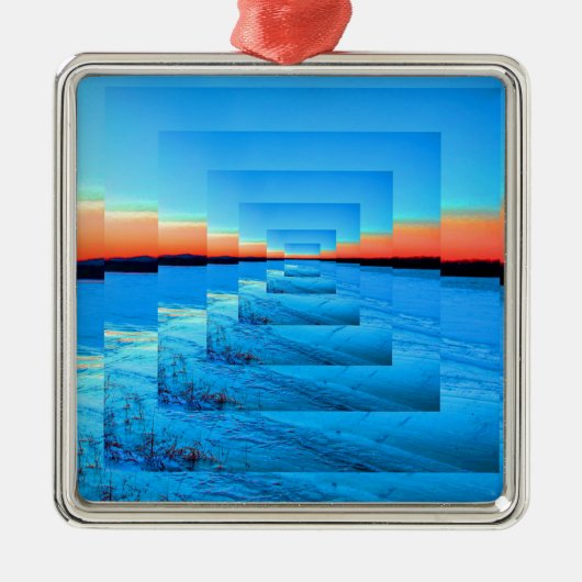 Oneindige Sneeuw Metalen Ornament (Voorkant)