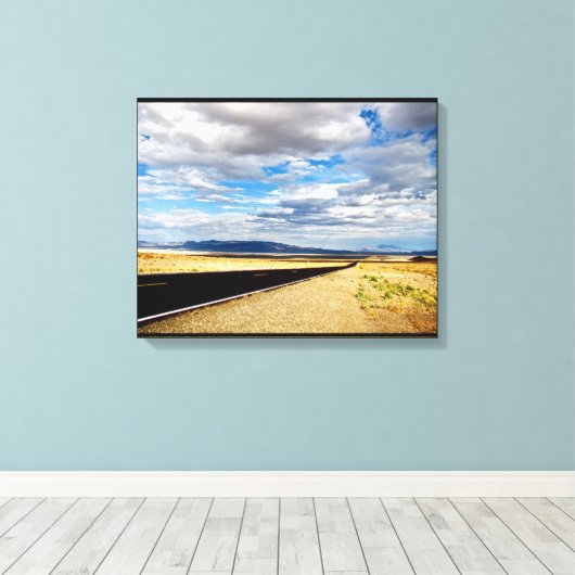 ONEINDIGE SNELWEG DOOR HOGE WOESTIJN CANVAS AFDRUK (Insitu (Houten vloer))