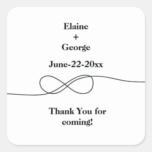 Oneindige sticker in wit en zwart (Voorkant)