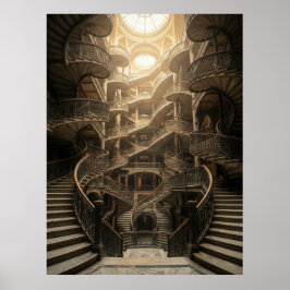 Oneindige Trap Groot Architectuur Poster