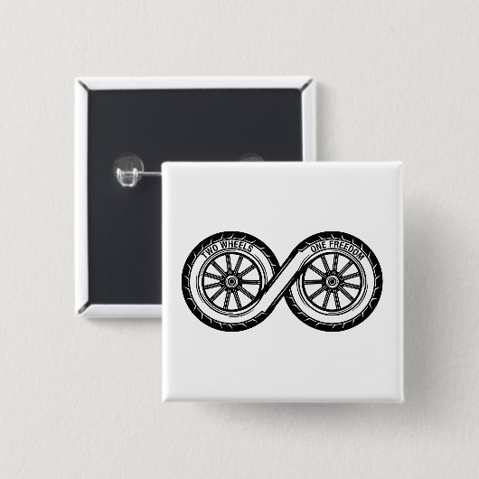 Oneindige Twee Wielenvrijheid Vierkante Button 5,1 Cm (Voorkant /achterkant)