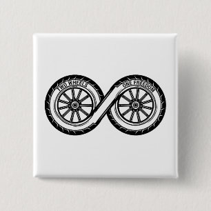 Oneindige Twee Wielenvrijheid Vierkante Button 5,1 Cm