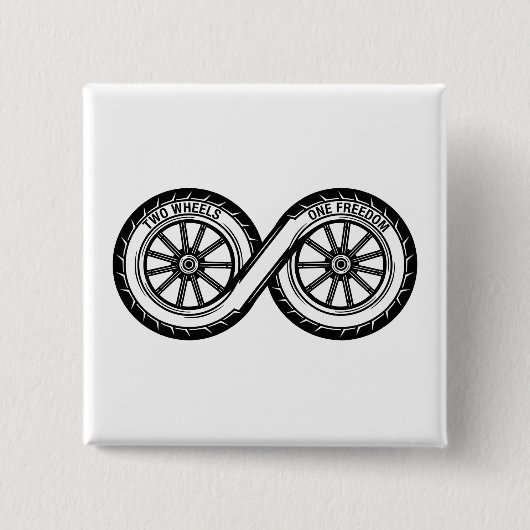Oneindige Twee Wielenvrijheid Vierkante Button 5,1 Cm (Voorkant)