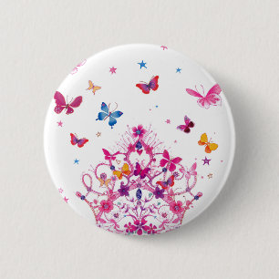 Oneindige Vlinder van Schoonheid Ronde Button 5,7 Cm