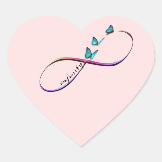 oneindige vlinders hart sticker (Voorkant)