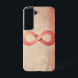 Oneindige Vrede Symbool Telefoonhoes Samsung Galaxy Hoesje<br><div class="desc">Het oneindigheidssymbool zweeft zachtjes tegen een warme achtergrond en vertegenwoordigt eindeloze vrede,  liefde en innerlijke harmonie.</div>