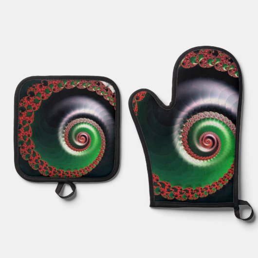 oneindige werveling ovenwant & pannenlap set (Voorkant)