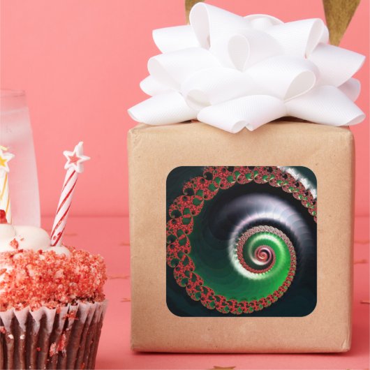 oneindige werveling vierkante sticker (Feest)