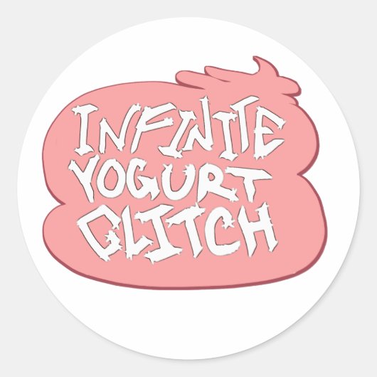 Oneindige yoghurt glitch (aardbei) ronde sticker (Voorkant)