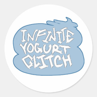 Oneindige yoghurt glitch (Blueberry) Ronde Sticker